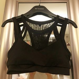 Black mesh sports bra